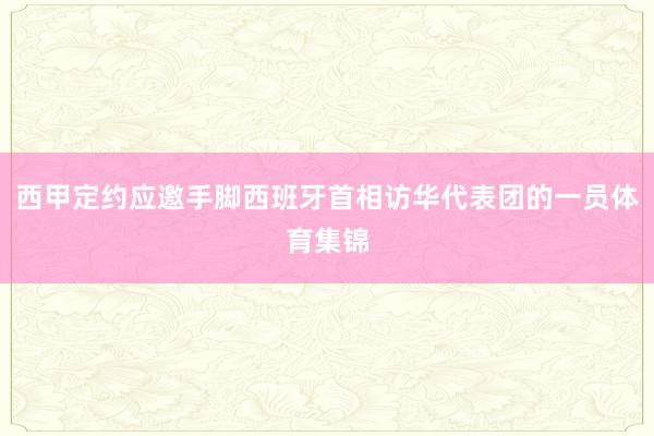 西甲定约应邀手脚西班牙首相访华代表团的一员体育集锦