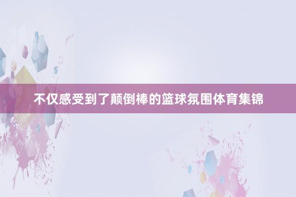 不仅感受到了颠倒棒的篮球氛围体育集锦