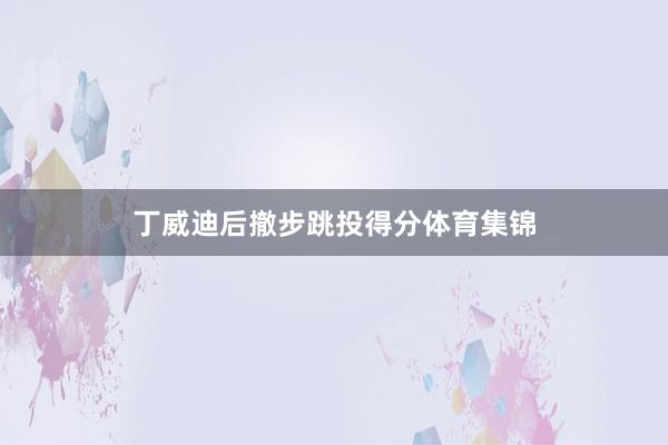 丁威迪后撤步跳投得分体育集锦