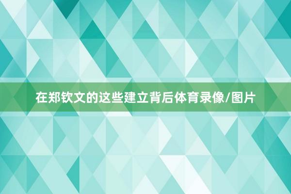 在郑钦文的这些建立背后体育录像/图片